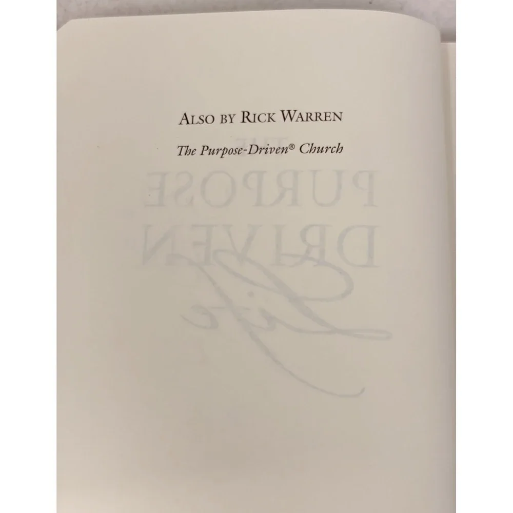 Rick Warren The Purpose Driven Life Hardcover 2002 Zondervan Christian Book w DJ